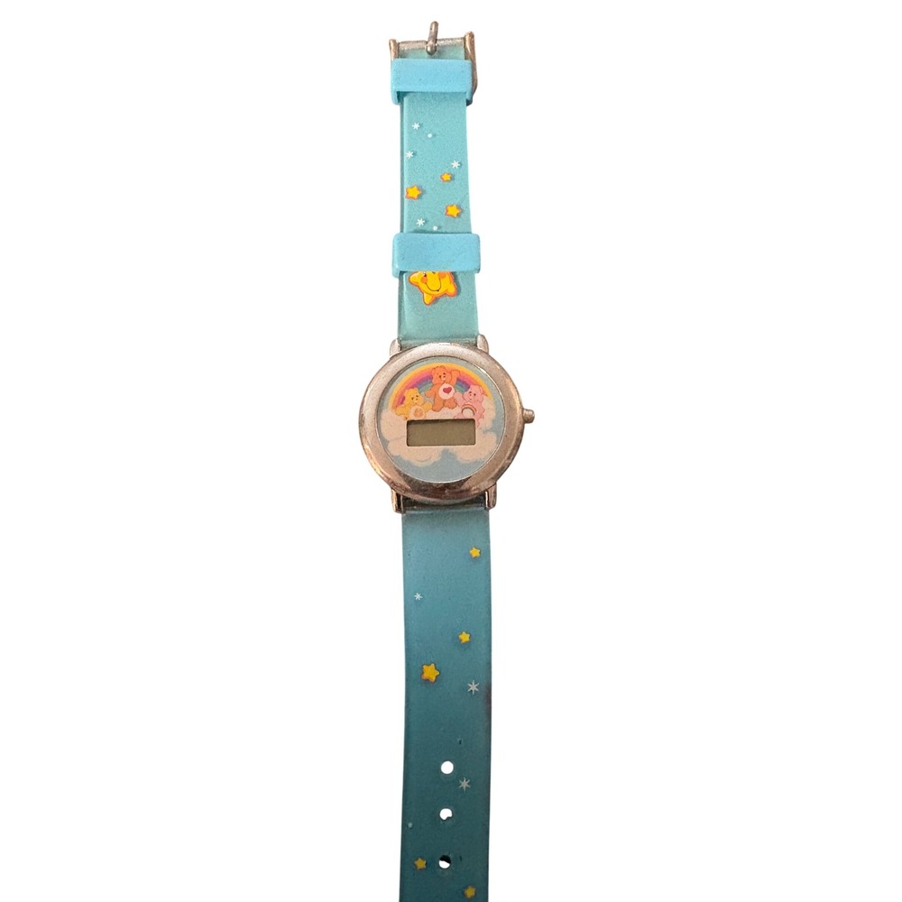 Vintage 2004 Care Bears Digital Watch Blue Star Strap CB202 WT22J Rainbow